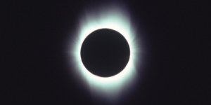 A total solar eclipse, showing the sun's corona.